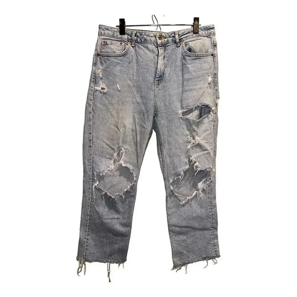 NWOT‎ Topshop Straight Distressed Jean - Picture 1 of 7